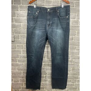 Indigo People Men's Relaxed Straight Jeans Blue Size 38x34 Dark Wash